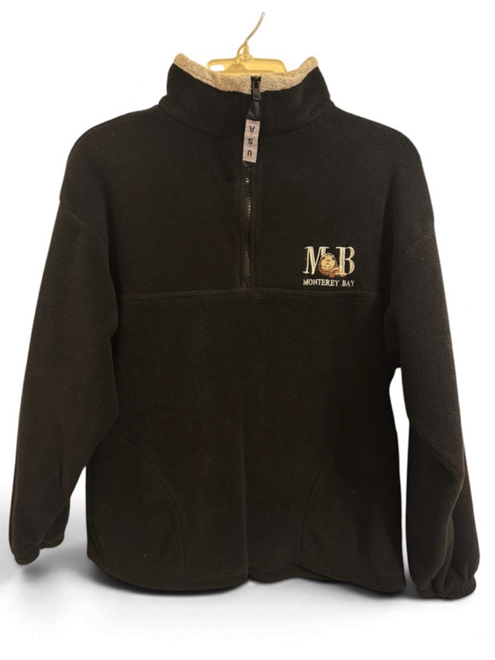 Monterey Bay Black Fleece Quarter-Zip Pullover